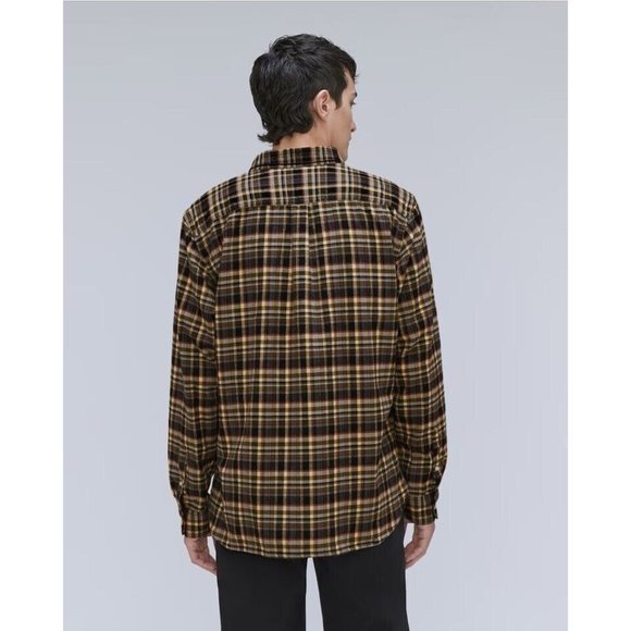 Everlane The Brushed Flannel Shirt Beech Plaid Button Down Brown Gray Soft Sz M - Picture 3 of 8